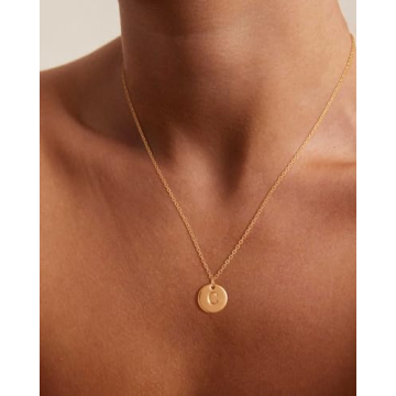 Bemoly Women's Personalized Gold Initial Necklace