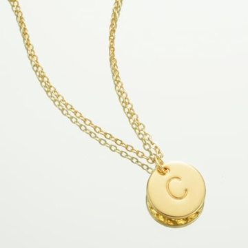 Bemoly Women's Personalized Gold Initial Necklace