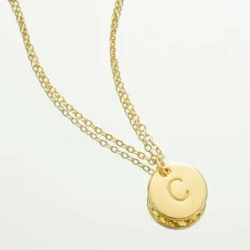 Bemoly Women's Personalized Gold Initial Necklace