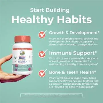 MaryRuth Organics Toddler Multivitamin Gummies + Postbiotics | USDA Organic | Vitamins for Kids Ages...