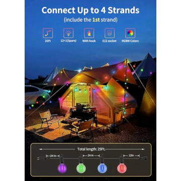 Brightown RGBW Outdoor String Lights for Parties and Decor