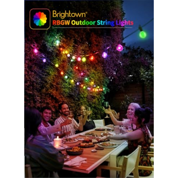 Brightown RGBW Outdoor String Lights for Parties and Decor