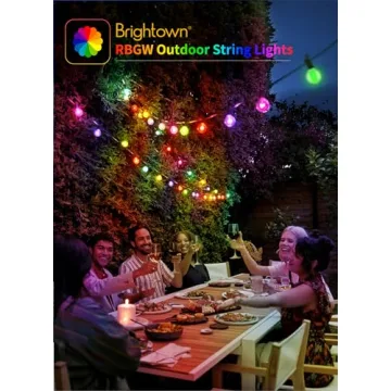 Brightown RGBW Outdoor String Lights for Parties and Decor
