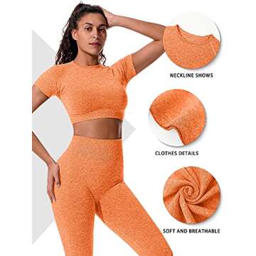 OYS Women's High Waist Leggings & Crop Top Yoga Set