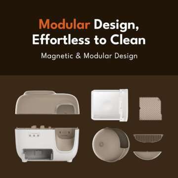 PetSnowy Self-Cleaning Automatic Cat Litter Box with Odor Control TiO2 System, Robot Litter Box with Auto-Packing, App Control, Large Cats & Multiple Cats (2025 Premium Version)