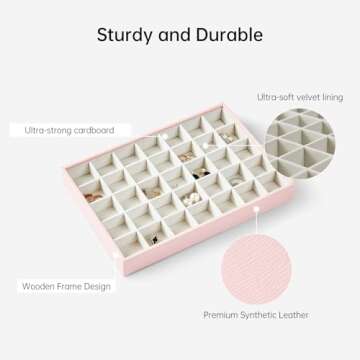 VEE&CO. jewelry organizer stackable jewelry tray,Drawer Display jewelry box,for Necklace Rings Brace...