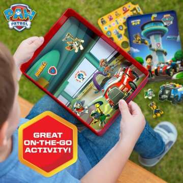 Paw Patrol Magnetic Playset, 75 Mix & Match Dress Up Magnets, 2-in-1 Storage Tin & Play Space, Fun P...
