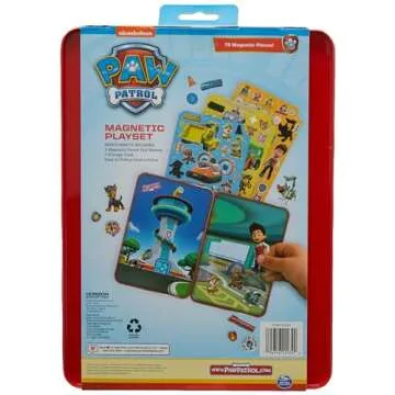 Paw Patrol Magnetic Playset, 75 Mix & Match Dress Up Magnets, 2-in-1 Storage Tin & Play Space, Fun Paw Patrol Toy for Kids 3 & Up, Great Travel Activity for Kids and Toddlers, Paw Patrol Activities
