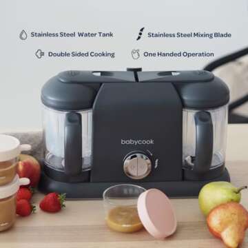 BEABA Babycook Duo 4 in 1 Baby Food Maker, Ideal for Purees and Blending, 54 Servings