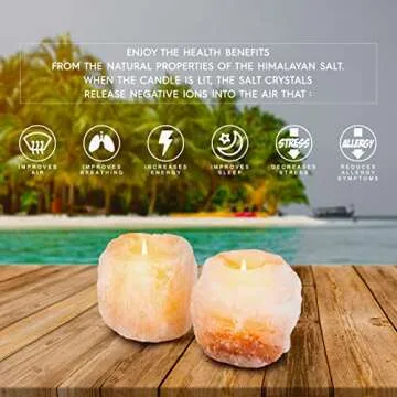 Natural Himalayan Salt Tealight Candle Holders - Set of 2