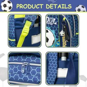 Meetbelify Football Rolling Backpack for Boys 3 in 1 Backpacks with Wheels Kids Suitcase for Boys Travel Luggage with Lunch Box Pencil Case for Elementary Students Back to School Supplies