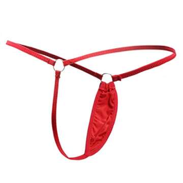 ETAOLINE Women's Low Rise Sexy Underwear Y-Back G-string Lingerie Thong Panty (Red, Small)