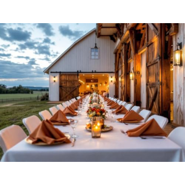 Elegant Rustic Orange French Linen Napkins Set of 4