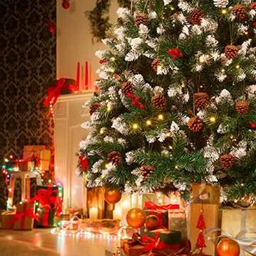 Unomor 36pcs Christmas Pine Cone Ornaments with String Natural Wood Rustic Christmas Tree Decoration Crafts Christmas Home Hanging Ornament 4-6cm