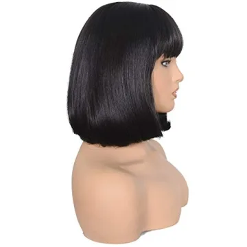 Morvally Heat Resistant Bob Wig Blunt Bangs Cosplay