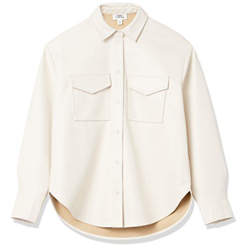 The Drop Faux Leather Long Shirt Jacket - Versatile Style