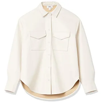 The Drop Faux Leather Long Shirt Jacket - Versatile Style