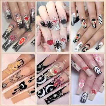 UOTEY 124 PCS 3D Halloween Nail Art Charms for All