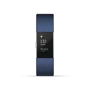 Fitbit Charge 2 Heart Rate + Fitness Wristband, Blue, Large (US Version), 1 Count