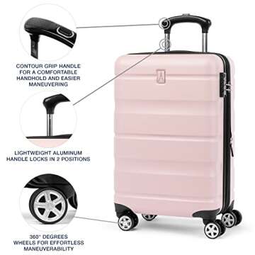 Travelpro Runway 2 Piece Luggage Set, Carry-on & Convertible Medium to Large 28-Inch Check-in Hardside Expandable Luggage, 8 Spinner Wheels, TSA Lock, Hardshell Suitcase, Powder Pink