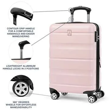 Travelpro Runway 2 Piece Luggage Set, Carry-on & Convertible Medium to Large 28-Inch Check-in Hardside Expandable Luggage, 8 Spinner Wheels, TSA Lock, Hardshell Suitcase, Powder Pink