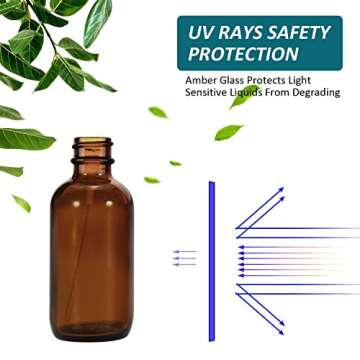 YUNFOOK 4 oz Amber Glass Spray Bottles for Essential Oils, Small Empty Fine Mist Spray Bottle,2 Pack with Funnel Dropper