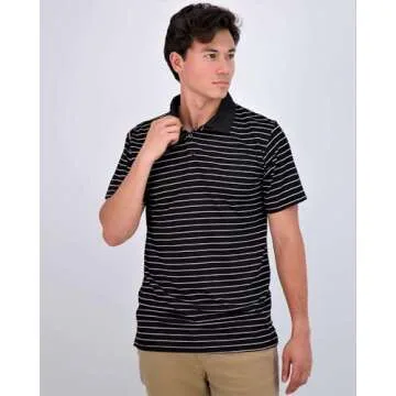 Real Essentials 3 Pack Mens Dry Dri Fit Polo Shirt Short Sleeve Golf Tennis Active Athletic Performa...