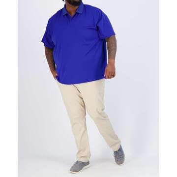 Real Essentials 3 Pack Mens Dry Dri Fit Polo Shirt Short Sleeve Golf Tennis Active Athletic Performance Work Sports Collared Business Casual Tee