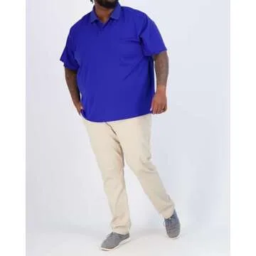 Real Essentials 3 Pack Mens Dry Dri Fit Polo Shirt Short Sleeve Golf Tennis Active Athletic Performance Work Sports Collared Business Casual Tee