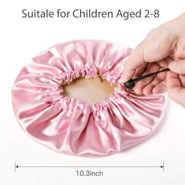 3 Pieces Kids Satin Bonnet, Reversible Silk Bonnet for Teens Toddler Child Baby(Pink,Purple,Rose)