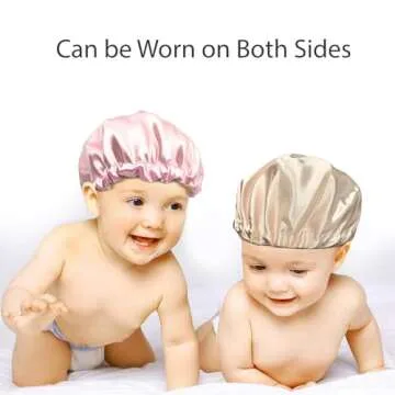 3 Pieces Kids Satin Bonnet, Reversible Silk Bonnet for Teens Toddler Child Baby(Pink,Purple,Rose)