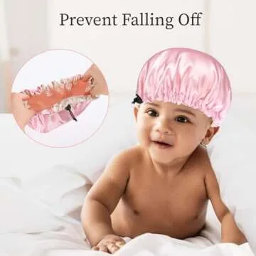 3 Pieces Kids Satin Bonnet, Reversible Silk Bonnet for Teens Toddler Child Baby(Pink,Purple,Rose)
