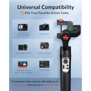 3 Axis Gimbal Stabilizer for GoPro with Bluetooth Control