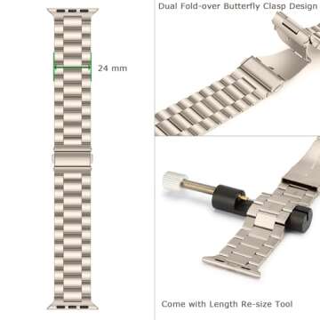 Tasikar Premium Stainless Steel Apple Watch Band 49mm