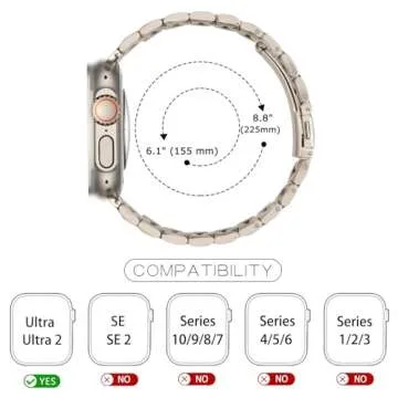 Tasikar Premium Stainless Steel Apple Watch Band 49mm