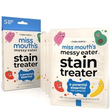 Miss Mouth's Messy Eater Stain Treater Wipes - 5 Pack Stain Remover - Newborn & Baby Essentials - No...