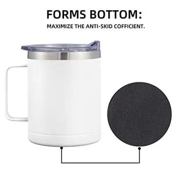 Insulated 12 oz Stainless Steel Coffee Mug for Home & Travel