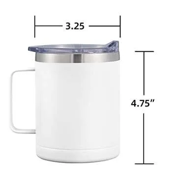 Insulated 12 oz Stainless Steel Coffee Mug for Home & Travel