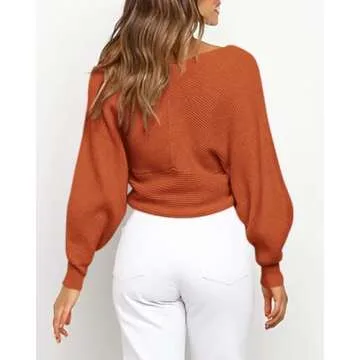 Stylish BTFBM Women's V Neck Long Sleeve Sweater
