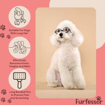 Furfessor Large Slicker Brush for Dogs - Optimal Grooming Tool