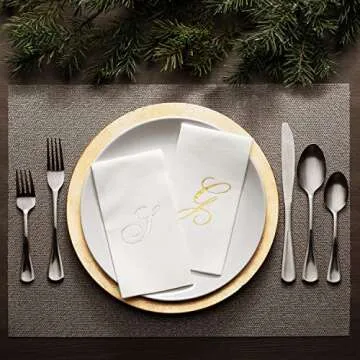 Monogrammed Disposable Hand Towels for Elegant Gatherings