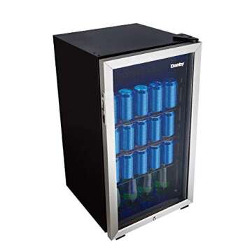 Danby DBC117A1BSSDB-6 117 Can Beverage Center, 3.1 Cu.Ft. Freestanding Drinks Refrigerator for Basem...