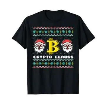 Crypto Santa Claus Bitcoin Ho Ho Hodl Funny Ugly Sweater T-Shirt