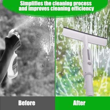 Vodolo Squeegee for Window Cleaning with Spray - 2024 Upgrade