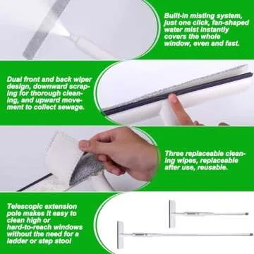 Vodolo Window Cleaning Squeegee with Spray System 2024