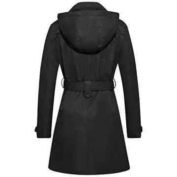 FARVALUE Women's Waterproof Trench Coat Double Breasted Windbreaker Classic Belted Lapel Overcoat wi...