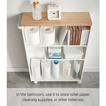 Yamazaki Slim Bathroom Utility Cart - Space-Saving Design