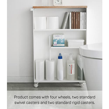 Yamazaki Slim Bathroom Utility Cart - Space-Saving Design