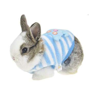 Winter Warm Fleece Bunny Rabbit Clothes Cute Small Animal Guinea Pig Chinchilla Ferret Angel Costume...
