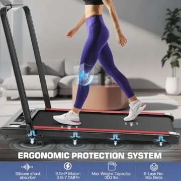 Under Desk Treadmill with Incline, 3 in 1 Walking Pad Treadmill with Remote Control, 2.5HP Folding Treadmill for Home, 300lbs Weight Capacity Quiet Jogging Running Electric Machine, Vermeil